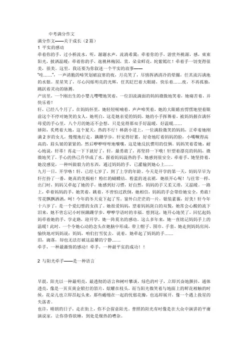 中考满分作文