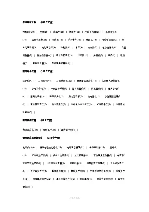 医疗器械分类目录