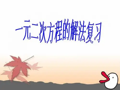 第22章 一元二次方程的解法复习--