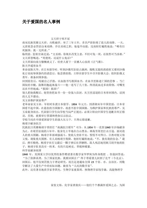 关于爱国的名人事例