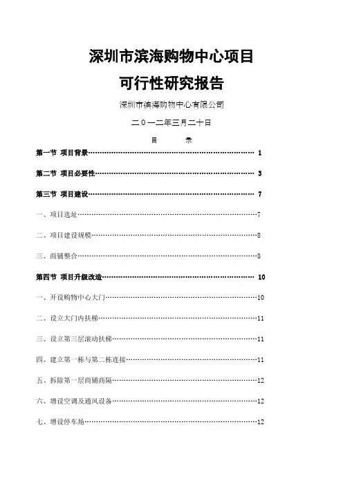 购物中心可行性研究报告