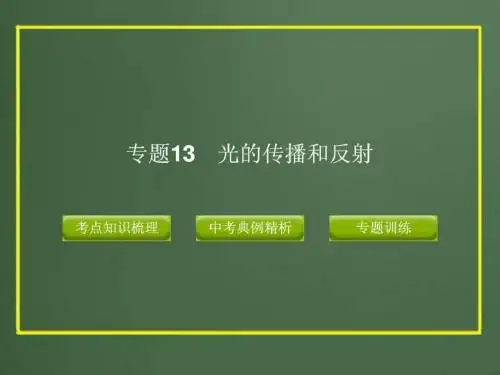 中考科学精品课件专题13_光的传播和反射