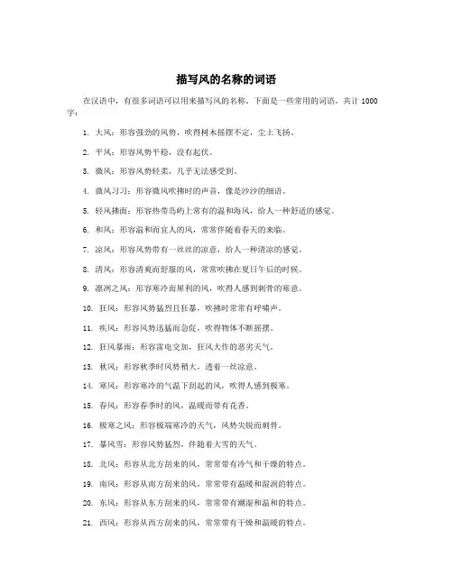 描写风的名称的词语 2