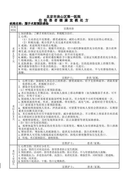 围手术期预防感染
