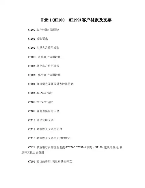 SWIFT_MT业务代码大全