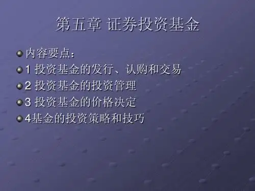 证券投资课件 第五章