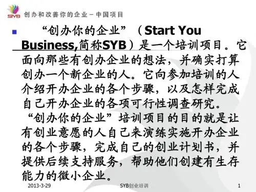 syb课程介绍