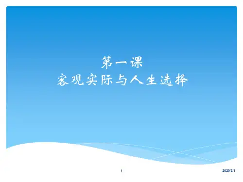 第一课客观实际与人生选择讲述