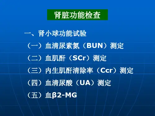 肾小球功能试验血清尿素氮BUN测定血...