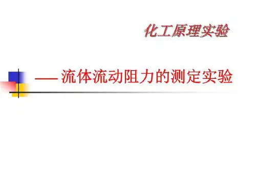 流体流动阻力的测定实验(精选)