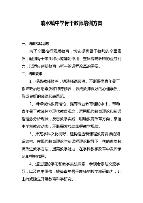 骨干教师培训方案 2