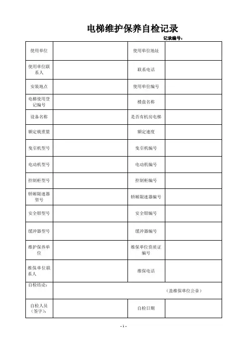 电梯维保自检报告