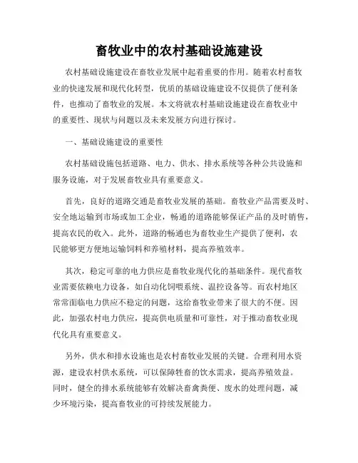 畜牧业中的农村基础设施建设