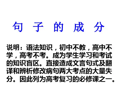 句子成分(特殊句式和病句)
