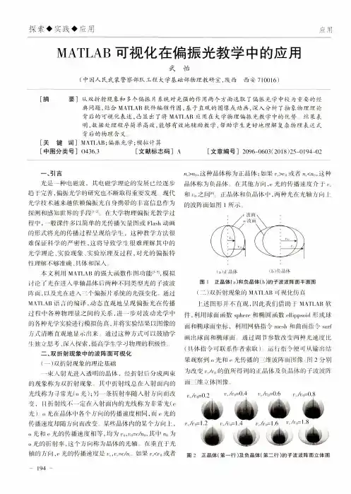 MATLAB可视化在偏振光教学中的应用