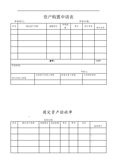 固定资产购置申请表