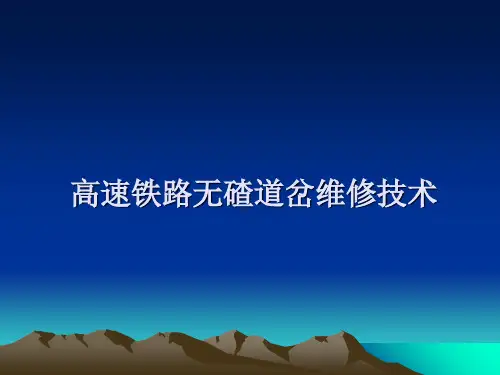 高速铁路无碴道岔讲义(第一部)精品PPT课件