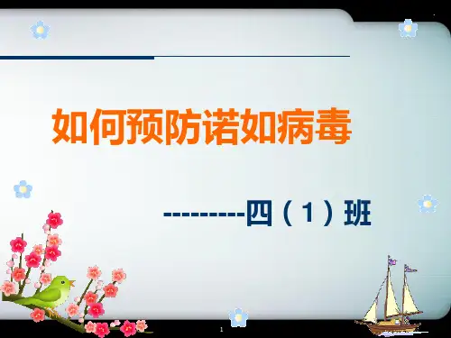 班预防诺如病毒主题班会ppt课件