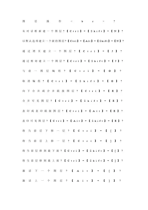 PS图层操作快捷键 2