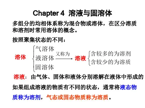 溶液中溶剂A的蒸汽压P