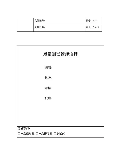 软件测试质量保障工作流程