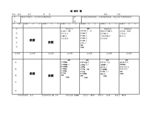 游泳训练计划