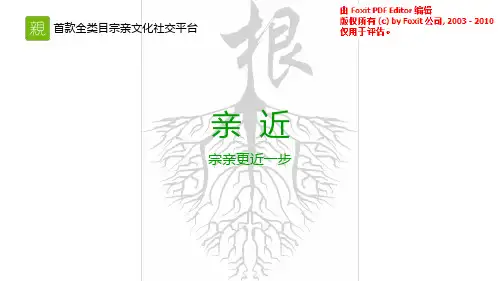 亲近-首款全类目宗亲文化社交平台商业计划书(PDF22页)