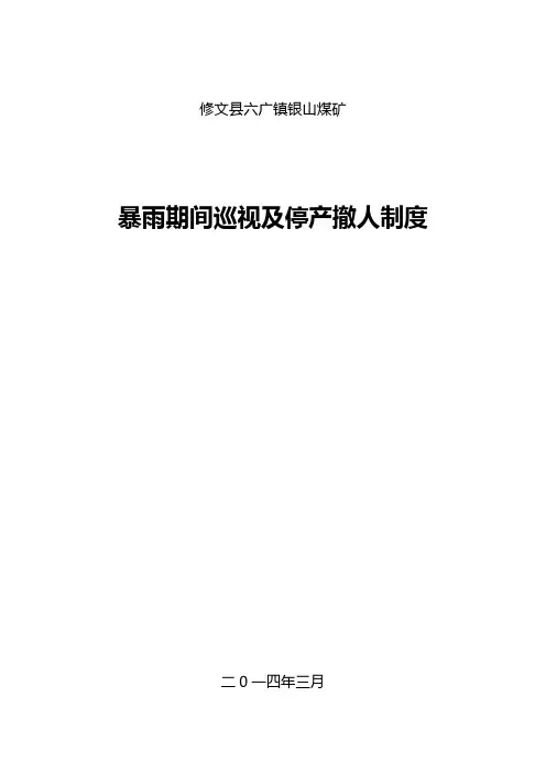 暴雨期间巡视及停产撤人制度