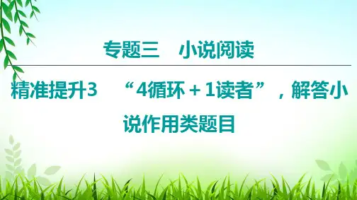 2020年高三语文二轮复习小说阅读解答小说作用类题目