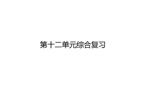 人教版九年级化学下册课件:第十二单元综合复习