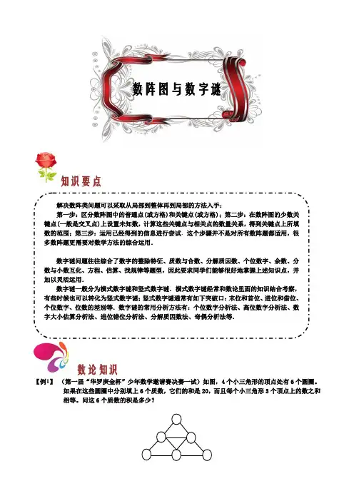 五年级计算数阵图与数字谜学生版