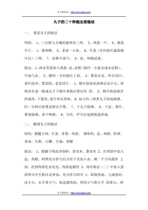 丸子的二十种超全面做法