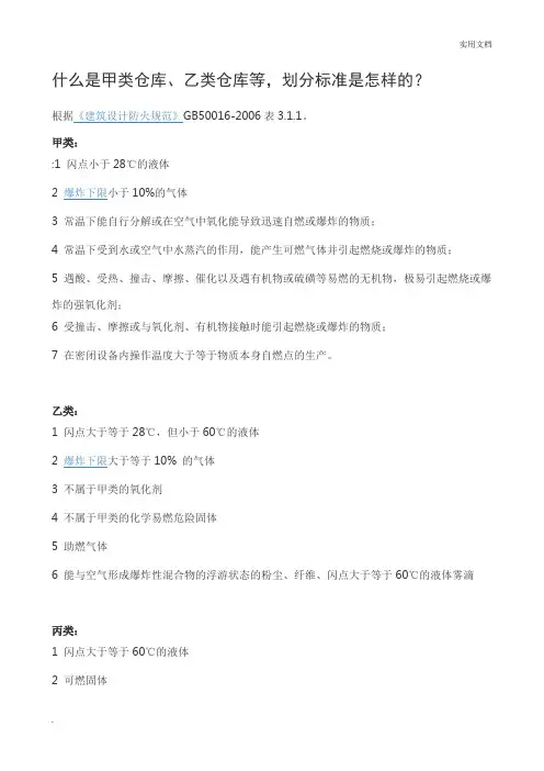什么是甲类仓库