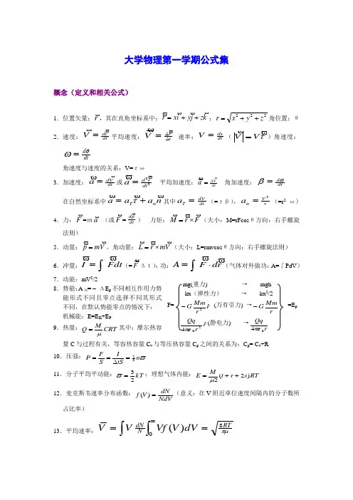 大学物理公式1