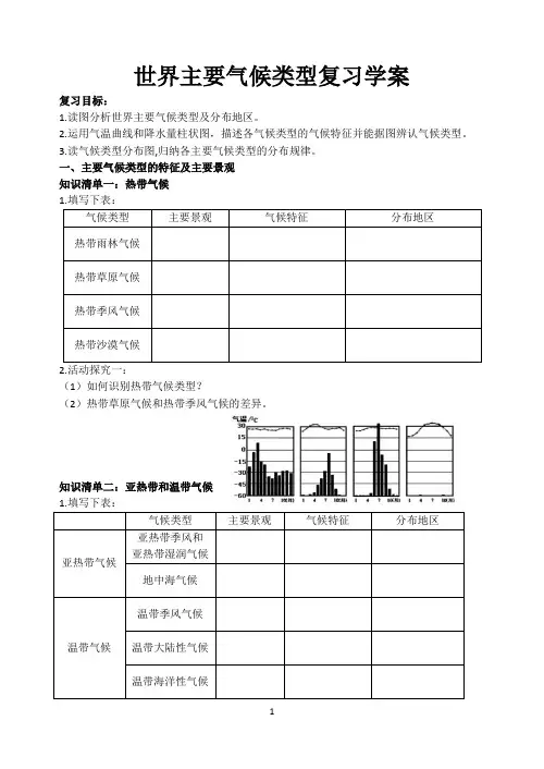 世界的气候类型学案