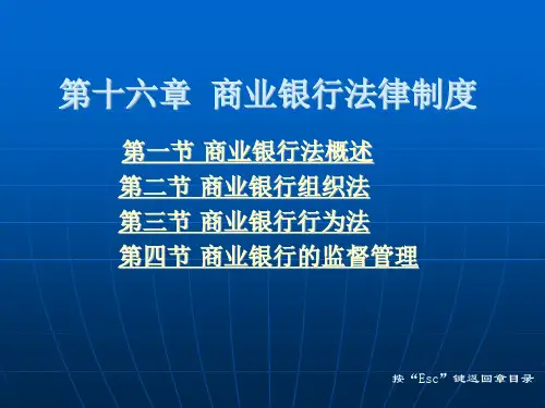 商业银行法律制度