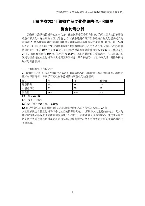 上海博物馆调查问卷分析