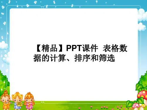 【精品】PPT课件 表格数据的计算、排序和筛选