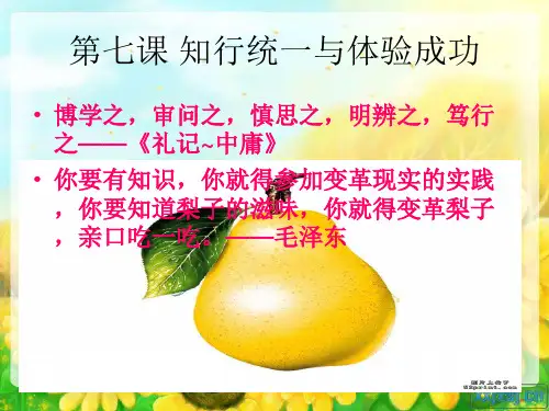 哲学与人生第7课知行统一与体验成功
