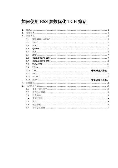 BSS参数优化使用手册(TCH掉话)