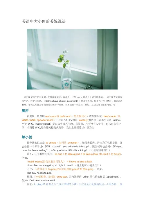 英语中大小便的委婉说法
