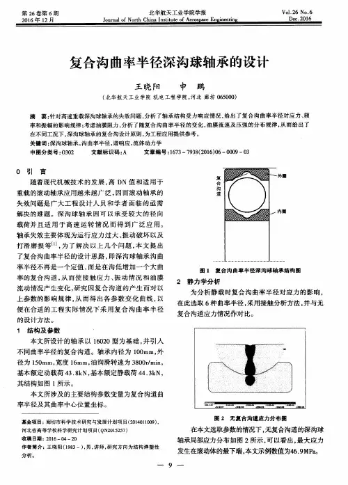 复合沟曲率半径深沟球轴承的设计