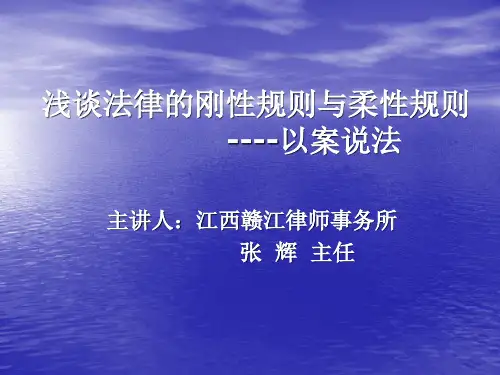 浅谈法律的刚性规则与柔性规则.
