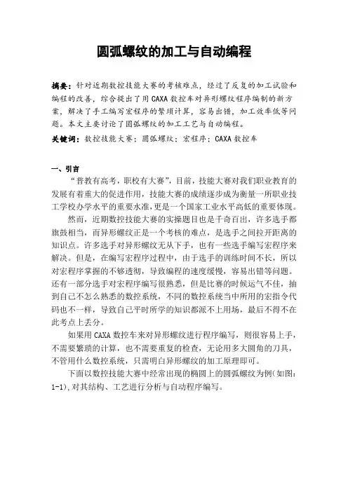 圆弧螺纹的加工与自动编程