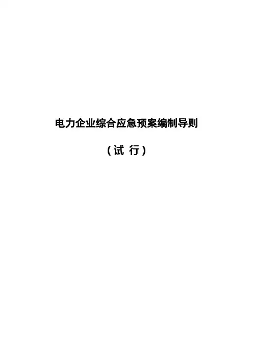 电力企业综合应急预案编制导则