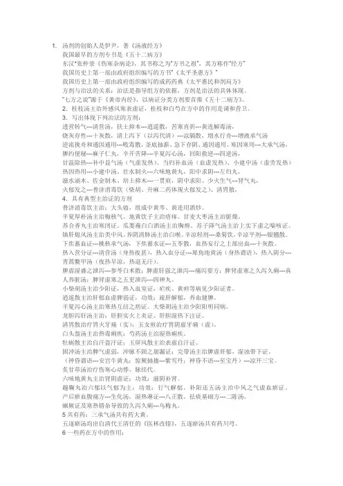 方剂重点