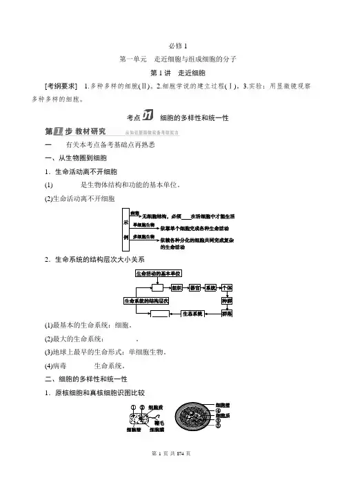 2019届《名师伴你行》高考生物一轮复习 全套870页 教师版含解析