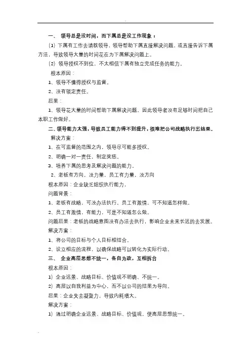 企业经营管理中37个问题解决方案