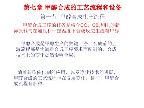 甲醇合成的工艺流程和设备