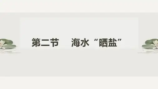 第二节 海水晒盐